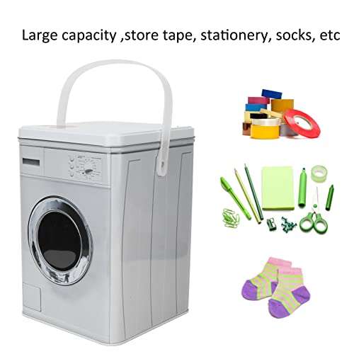 Large Capacity Metal Laundry Detergent Container, Farmhouse Style Storage Box with Handle for Laundry Room Decor