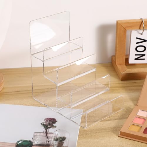 Cabilock 4-Tier Clear Acrylic Display Riser, Sturdy Tiered Organizer for Perfume Makeup Jewelry, Desktop/Retail Counter Display Stand for Home & Vendor - size: 4 Tier Clear