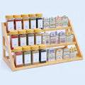 3 Tier Bamboo Spice Rack Organizer for Cabinet - Seasoning Rack Fits 24 Spice Jars, 17.5” Wide Countertop & Cabinet Organizer for Kitchen Organization