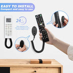 Magnetic Remote Control Holder and Remote Holder with Retractable Leash, Wall Mount for TV Remote, Couch and Bedside, No Drill Adhesive Pad, 2 Pack Black