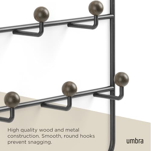 Umbra Estique Multi Over The Door Organizer Hooks, Black/Walnut Large (Pack of 3) - color: Black/Walnut, size: Large (Pack of 3)