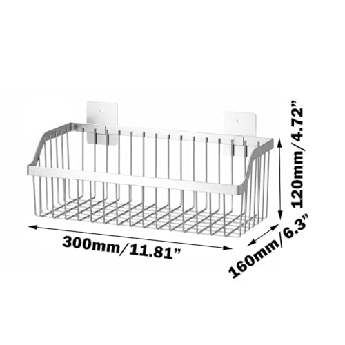 SUS304 Stainless Steel Wire Basket, Hanging Wall Organizer Cabinet Storage Basket, Wall Mounted Shelves for Home Kitchen Bathroom, 2-Pack - size: 13.8Inch 2PCS