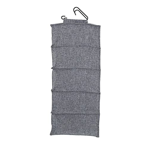 Household Essentials 10 Pocket Hanging Shoe Closet Organizer with Hooks - color: Gray