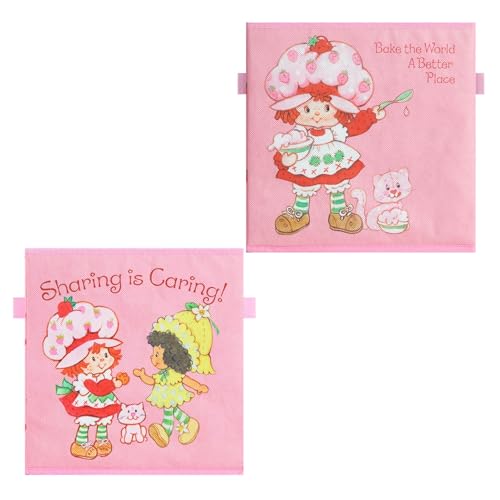 Strawberry Shortcake Storage Cubes for Kids,2 Pack 10"x10" Collapsible Fabric Bins with Handles, Organizer Boxes with Handles for Bedroom, Playroom & Nursery