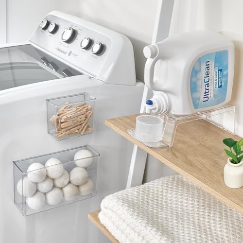 iDesign Laundry Detergent Holder, Liquid Detergent Stand for Laundry Room Organization, Clear - size: (Pack of 1)