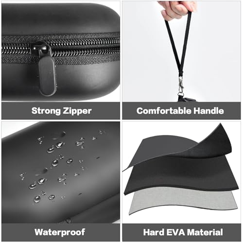 GWCASE Portable 2 in 1 Contact Lens Case and Glasses Case, Traveling Contact Cases Bag Box Holder with Soak Storage Kit Included Built-in Mirror, Tweezer, Lens Solution Bottle and Hand Strap-Black - color: Black