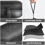 GWCASE Portable 2 in 1 Contact Lens Case and Glasses Case, Traveling Contact Cases Bag Box Holder with Soak Storage Kit Included Built-in Mirror, Tweezer, Lens Solution Bottle and Hand Strap-Black - color: Black