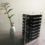 Hard Drive Bay Holder 3.5'' Multi-Layers Hard Disk Bracket HDD Mounting Bracket Kit, Transparent Mechanical Hard Disk Box Storage Organizer Case Rack with Cooling Fan Space (4 Layers) - style: 4 Layers