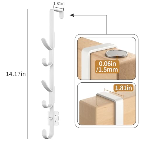 Over The Door Hooks, Metal Door Hooks for Hanging, Over The Door Purse Organizer for Coat Hanger, Back of Shower Door for Hanging Towel Rack Clothes, Hat, Bathroom, Closet (White-4Packs) - color: White, size: 4 Pack