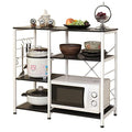 soges Kitchen Standing Baker's Rack, Utility Microwave Oven Stand, Multi-Layers Kitchen Storage Cart Workstation Shelf, Coffee Cart, Black - color: Black