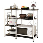 soges Kitchen Standing Baker's Rack, Utility Microwave Oven Stand, Multi-Layers Kitchen Storage Cart Workstation Shelf, Coffee Cart, Black - color: Black