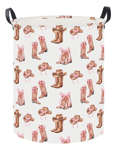 19.7" Laundry Basket,Dirty Clothes Hamper,Waterproof Storage Bin,Room Decor,Gift Baskets,Nursery Hamper(Cowgirl) - color: Cowgirl