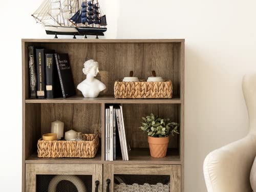 StorageWorks Water Hyacinth Baskets, Small Wicker Baskets for Organizing in Living Room and Shelf, 2-Pack - color: Natural (Water Hyacinth), size: 2x 11½"L x 7¾"W x 3½"H