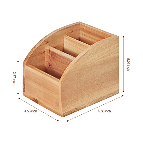 Vintage Wooden Mail Sorter Rustic Wood Desk Organizer With 3 Compartment Wood Caddy Media Basket for Desktop, Tabletop or Counter Good for TV Remote Holders Mailbox Home Decor Office Supplies Storage - color: WOODEN-S