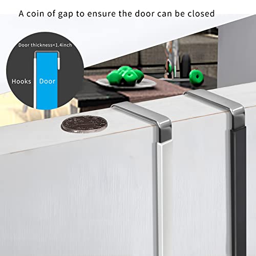 FYY Over the Door Hooks, 4 Pack Door Hangers Hooks with Rubber Prevent Scratches Heavy Duty Organizer Hooks for Living Room, Bathroom, Bedroom, Kitchen Hanging Clothes, Towels, Hats, Coats, Bags Mix - color: A Black & White, size: Short, style: 4 Pack