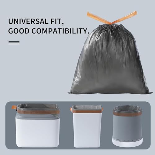 MOPALL Small Trash Bags with Drawstring, 2.6-4 Gallon Bathroom Garbage Bags, 15 Liter Black Waste Basket Liners for Bedroom, Office, Pet & Diaper Pail, Strong & Leak Proof (75 Count, 17.7" x 19.7") - size: 1 Count (Pack of 75)