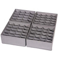 DIOMMELL 4 Pack Foldable Cloth Storage Box Closet Dresser Drawer Organizer Fabric Baskets Bins Containers Divider for Clothes Underwear Socks Lingerie Clothing, M Grey 40-0000 - color: Grey