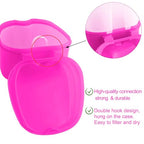 Keedolla 2 Pack Denture Bath Box Cup Retainer Cleaner Case with Strainer Basket, Mouth Guard Cleaning Case Denture Storage Soaking Holder - Black & Rose Red - color: Black & Rose Red