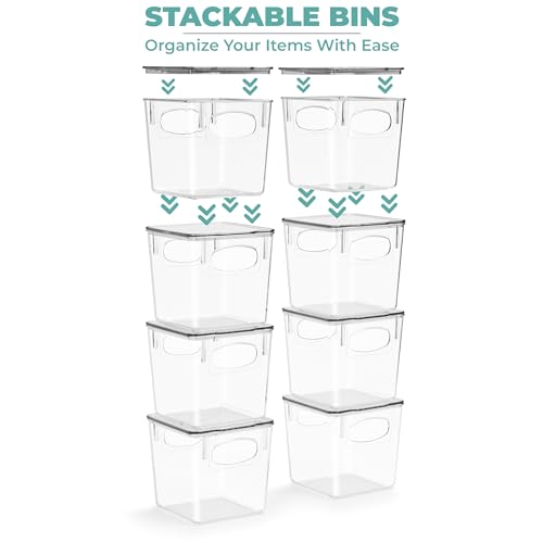 Sorbus Small Clear Plastic Storage Bins with Lids, Clear Stackable Storage Bins, Clear Toy Storage Bins, Clothes, Medicine, Makeup, Closet, Art Supply, Bathroom, Shoe, Toy Storage Organizer (4 Pack) - size: Small, style: 4 Pack