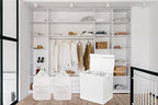 Simple Houseware Double Laundry Hamper with Lid and Removable Bags, White - color: White