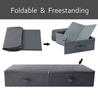 Pack of 2, 100cm Extra-Long Underbed Storage Boxes with Zip Lid – for Blankets, Clothes, Shoes | Washable, Foldable & Sturdy Honeycomb PP Board | Fits Queen/King Bed, Dorm, Closet (Black Gray) - color: Black Gray,2pcs