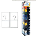 Closet Organization, 24 Section Hanging Closet Organizer, Space Saving, College Dorm Essentials, Heavy Duty Hooks Up to 45 Pounds, White/Black - color: NEW Heavy duty rack-White/Black--24 pockets