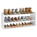 VASAGLE Shoe Rack for Closet, Stackable Shoe Organizer Shelf for Entryway, 2 Tiers, 11.7 x 32.3 x 14.2 Inches, White ULBS060WZ01S - size: 2 Tiers (32.3"W)