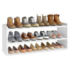 VASAGLE Shoe Rack for Closet, Stackable Shoe Organizer Shelf for Entryway, 2 Tiers, 11.7 x 32.3 x 14.2 Inches, White ULBS060WZ01S - size: 2 Tiers (32.3"W)