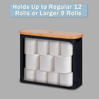efluky Toilet Paper Storage, Toilet Paper Basket with Lid, Bathroom Storage Organizer, Free Standing Holder Up to 9 Mega Rolls, Black - color: Black