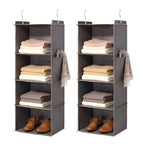 Hanging Closet Organizer 4 Shelf - Hanging Cube Organizer with Pockets, Sweater Shoe Storage, Max Storage for RV Closet, Grey (2)