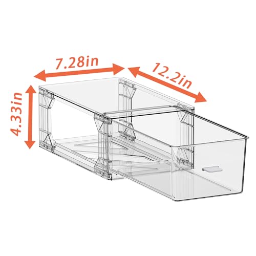 4 pack clear Drawer-Type Plastic Storage Box Bins Organizer，Family First Aid Kits Medicine cabinet Box Organizer,Closet ，Shelf，Ointments, Adhesive Bandages，Cosmetics,Office Items (clear, ZZ4L) - size: ZZ4L