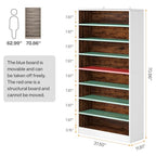 Tribesigns Tall Shoe Cabinet, 9 Tiers 40-45 Pairs Heavy Duty Wood Freestanding Shoe Storage Cabinet, 70.8'' Tall Shoe Cabinet with Open Storage for Entryway (1, White/Brown) - color: White/Brown