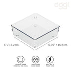 Oggi Clear Drawer Organizer - 6" X 6"- Ideal for Organizing Kitchen Drawers, Office, Desk, Silverware, Kitchen Utensils, Cosmetics and Bathrooms (Pack of 2) - size: 6" by 6" (Pack of 2)