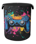 Laundry Basket, Dirty Clothes Basket, Gamers Controller Foldable Canvas Laundry Hamper with Handles - Toy Organizer, Heavy Duty for Home, Bedroom, Dorm, Bathroom - color: Gamers Controller