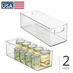 iDesign Plastic Stackable Pantry Bin for Kitchen Cabinets or Fridge, Set of 2, Clear, Made in USA - style: Pack of 2