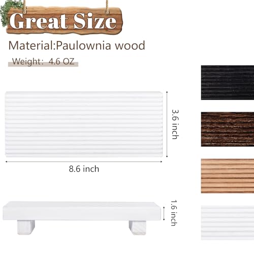 Wooden Tray Pedestal Stand Farmhouse Bathroom Decor Decorative Wooden Riser Kitchen Soap Dish Holder for Vanity, Counter, Sink, 8.7 * 3.6 White - color: White, size: 8.7" x 3.6" x 1.6"