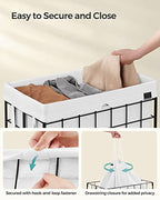 SONGMICS Laundry Hamper, 29 Gal. (110L) Laundry Basket, Collapsible Clothes Hamper, Removable and Washable Liner, Metal Wire Frame, for Bedroom Bathroom, Cream White ULCB111W01 - color: Cream White, size: 110 L