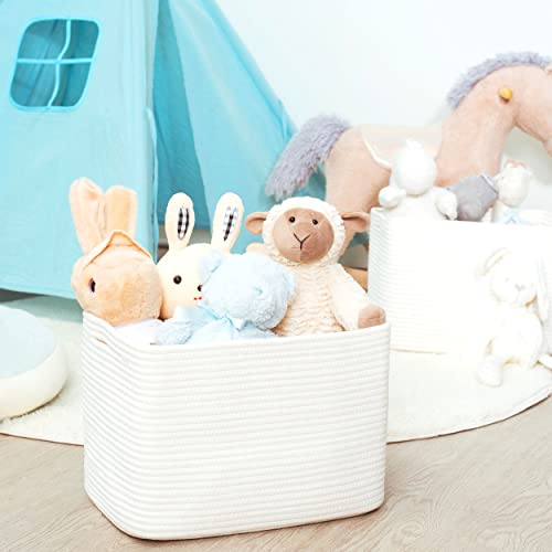 MINTWOOD Design Storage Basket for Shelves, Decorative Baskets for Organizing, Book Basket, Storage Cube Bin Box, Woven Closet Organizer, Pantry Closet and Shoe Basket, Creamy White - color: Creamy White