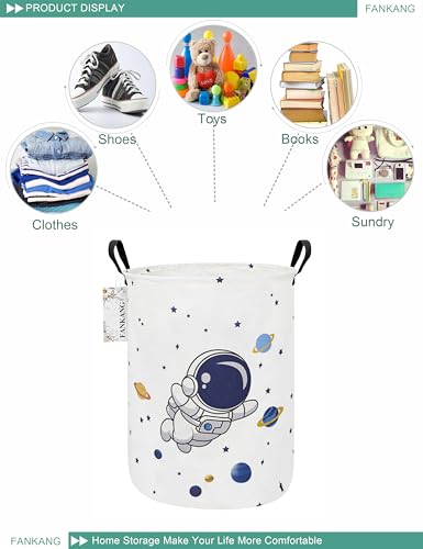 FANKANG Storage Basket, Nursery Hamper Canvas Laundry Basket Foldable with Waterproof PE Coating Large Storage Baskets for Kids Boys and Girls, Office, Bedroom, Clothes,Toys(Astronaut) - color: Astronaut