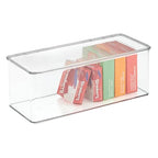 iDesign Plastic Stackable Hinged-Lid Storage Box for Kitchen, Bathroom, or Office - Clear - style: Pack of 1