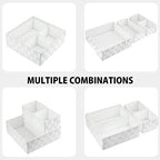 Posprica Woven Storage Box Cube Basket Bin Container Tote Organizer Divider for Drawer,Closet,Shelf, Dresser (White) - color: White