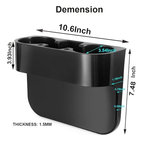 Heart Horse Cup Holder Portable Multifunction Vehicle Seat Cup Cell Phone Drinks Holder Box Car Interior Organizer (Black) - color: Black, size: 1 Pack