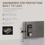 WeHere 16-Key Key Lock Box Wall Mount – Smart Key Cabinet with App, Keypad, Bluetooth & WiFi Unlock (Sold Separately), Key Organizer for Home, Access Log Tracking Key Management for Small Office - size: 16 keys(smart)