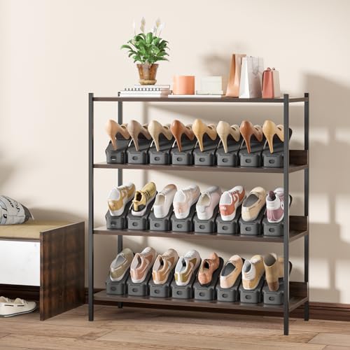 Neprock Shoe Slots Organizer for Closet, Shoe Storage Organizer Shoe Slots Organizer, Shoe Rack Organizer Space Saver Organizador De Zapatos for Closet Organization(36 Pack)(Grey) - color: Gray, size: 36 Pack