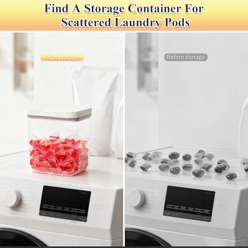 Gute Laundry Pod Holder with Lid - 67oz Sealed Automatic Pop-Up Dispenser, Laundry & Dishwasher Pods for Laundry Room Organization-2L - color: 2L