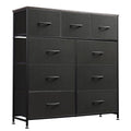 WLIVE 9-Drawer Dresser, Fabric Storage Tower for Bedroom, Hallway, Entryway, Closet, Tall Chest Organizer Unit with Fabric Bins, Steel Frame, Wood Top, Easy Pull Handle, Charcoal Black - color: Charcoal Black