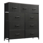 WLIVE 9-Drawer Dresser, Fabric Storage Tower for Bedroom, Hallway, Entryway, Closet, Tall Chest Organizer Unit with Fabric Bins, Steel Frame, Wood Top, Easy Pull Handle, Charcoal Black - color: Charcoal Black