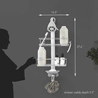 simplehuman Adjustable Shower Caddy, Stainless Steel and Anodized Aluminum - style: Medium