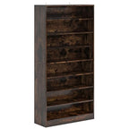 Tribesigns Tall Shoe Cabinet, 9 Tiers 40-45 Pairs Heavy Duty Wood Freestanding Shoe Storage Cabinet, 70.8'' Tall Shoe Cabinet with Open Storage for Entryway (1, Rustic Brown) - color: Rustic Brown