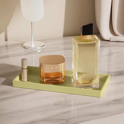Vanity and Bathroom Tray, 9.8" ABS Countertop Organizer,Waterproof Vanity Tray for Toilet Tank,Perfume,Soap,Keys,Bathroom Accessories,Kitchen and Bath Trays,Non Slip Small Trays,Gold - color: Gold, size: 9.8" x 4.7" x 0.7"